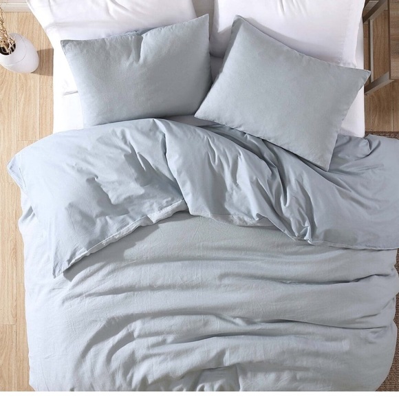 Hallmart Collectibles 100% Linen Comforter Set in heather gray. Twin size. New. - Picture 3 of 5